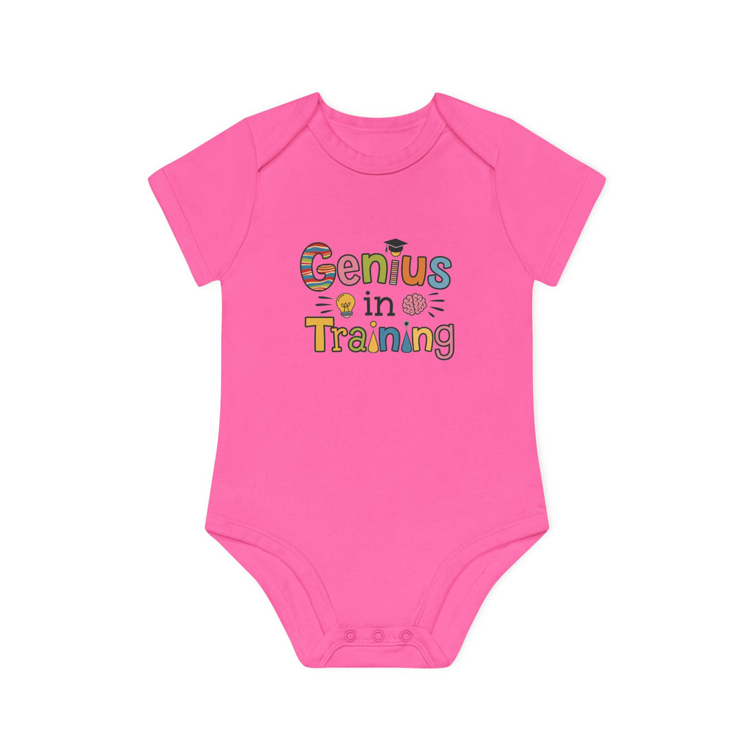 "Genius in training" Baby Organic Short Sleeve Bodysuit