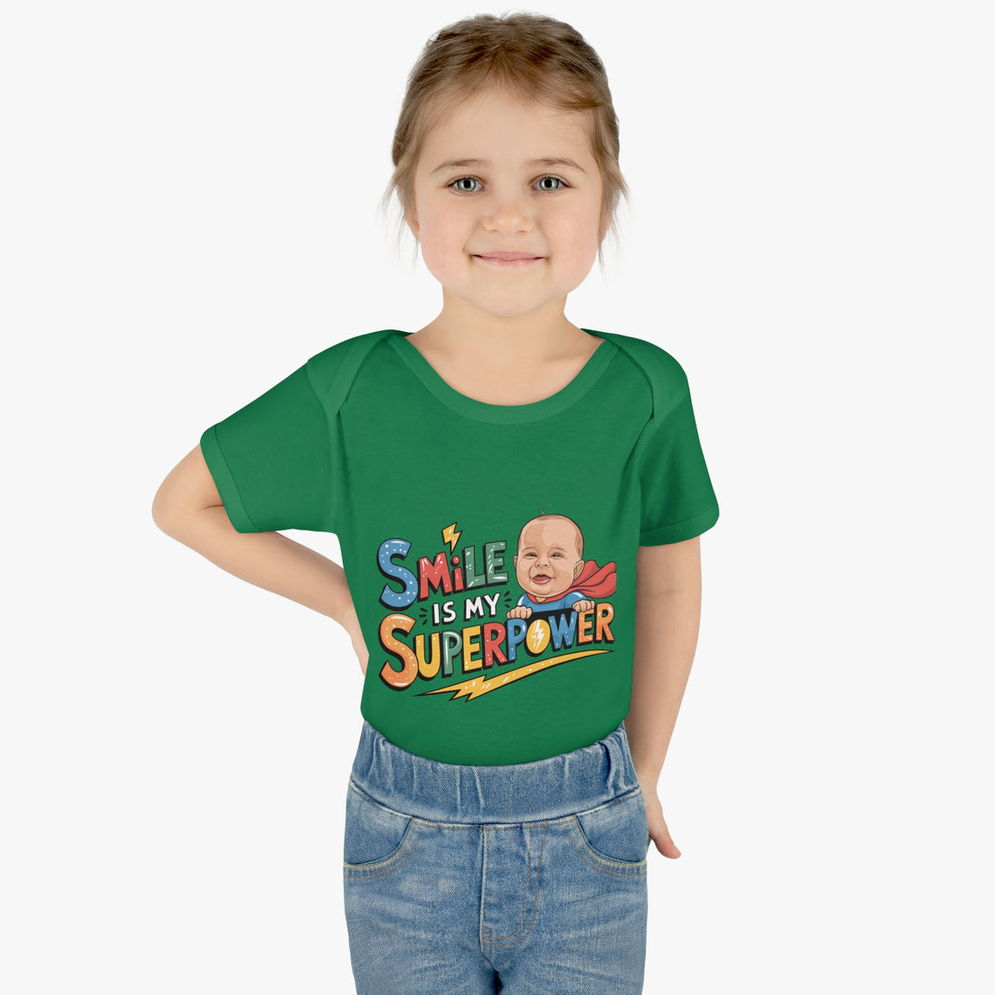 "Smile is my Superpower" Infant Baby Rib Bodysuit