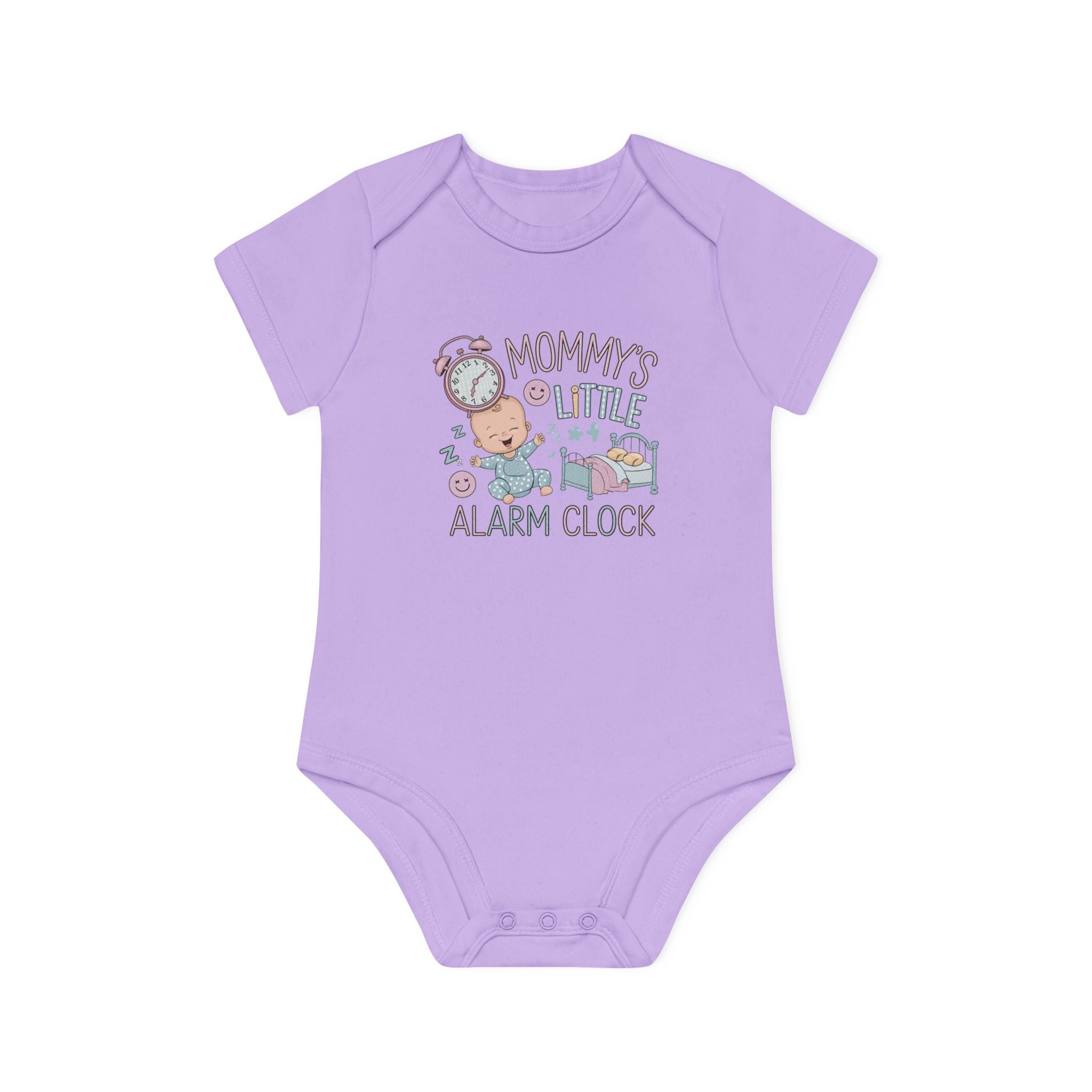"Mommy's little alarm clock" Baby Organic Short Sleeve Bodysuit