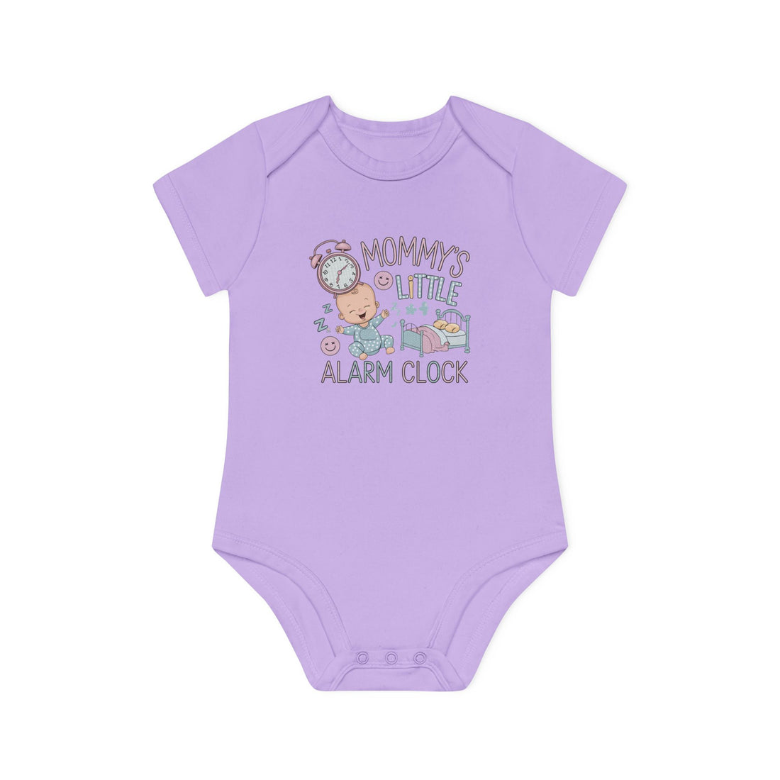 "Mommy's little alarm clock" Baby Organic Short Sleeve Bodysuit