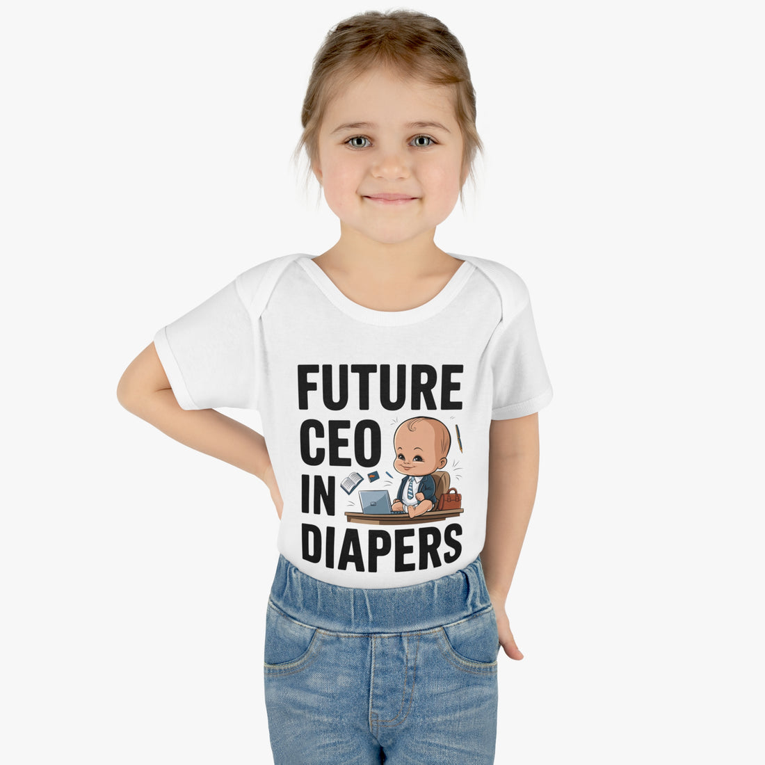 "Future CEO in diapers" Infant Baby Rib Bodysuit