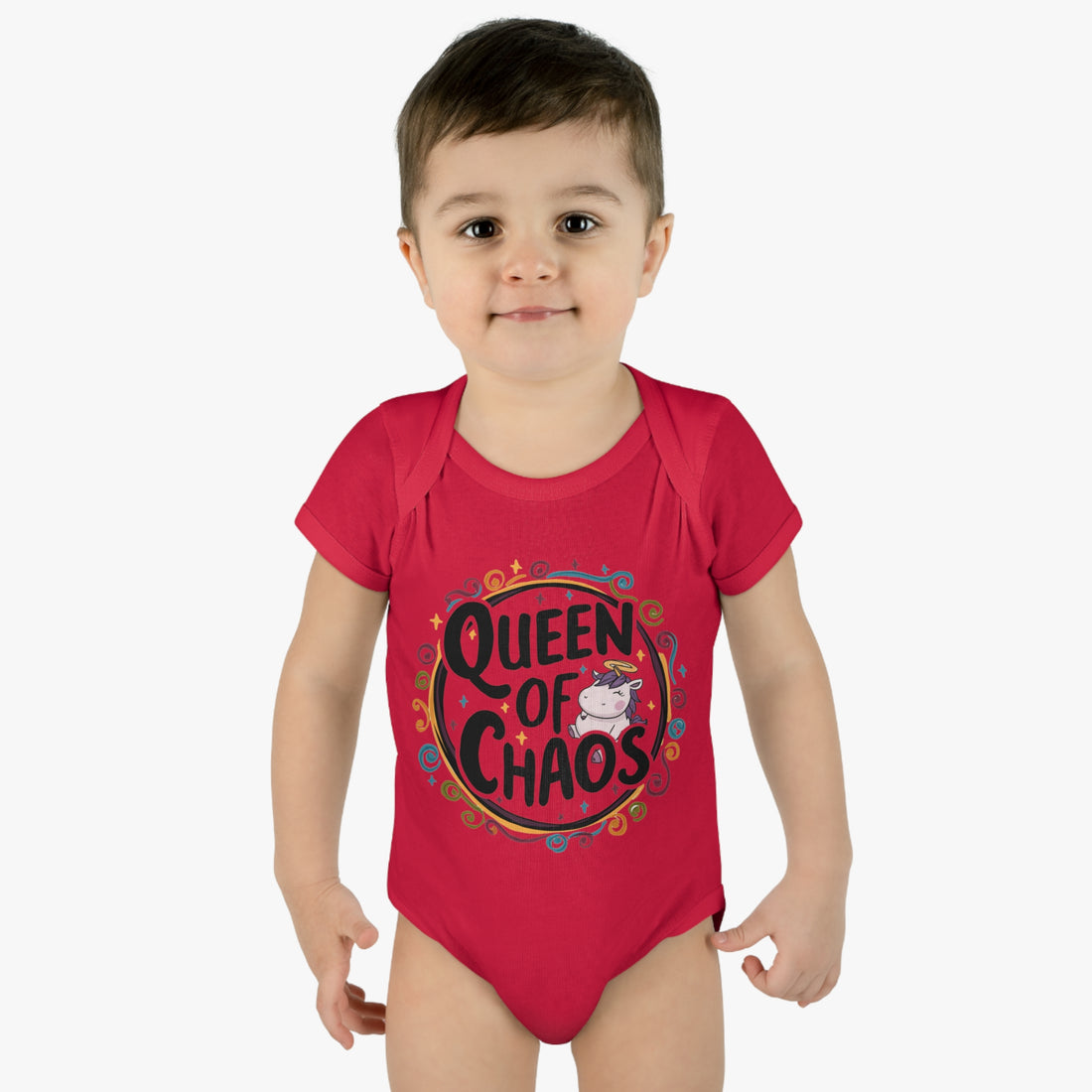 "Queen of chaos" Infant Baby Rib Bodysuit