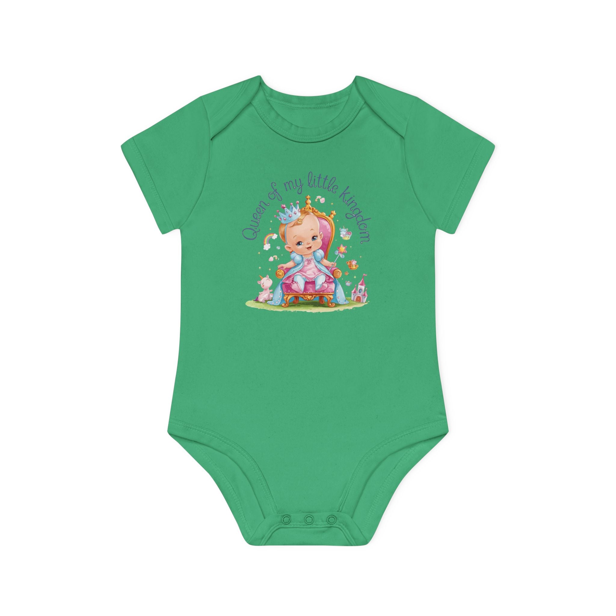 "Queen of my little kingdom" Baby Organic Short Sleeve Bodysuit