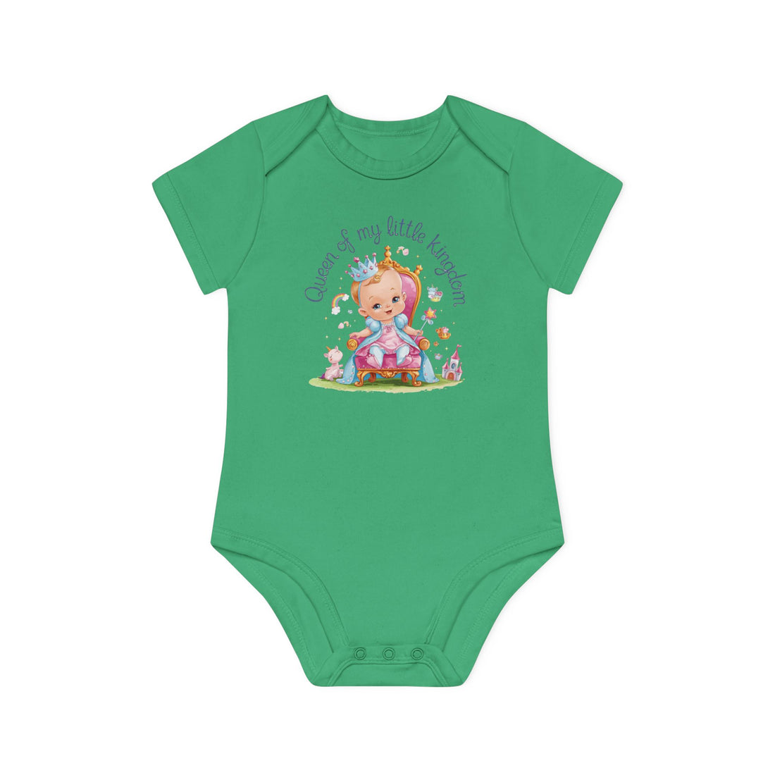 "Queen of my little kingdom" Baby Organic Short Sleeve Bodysuit