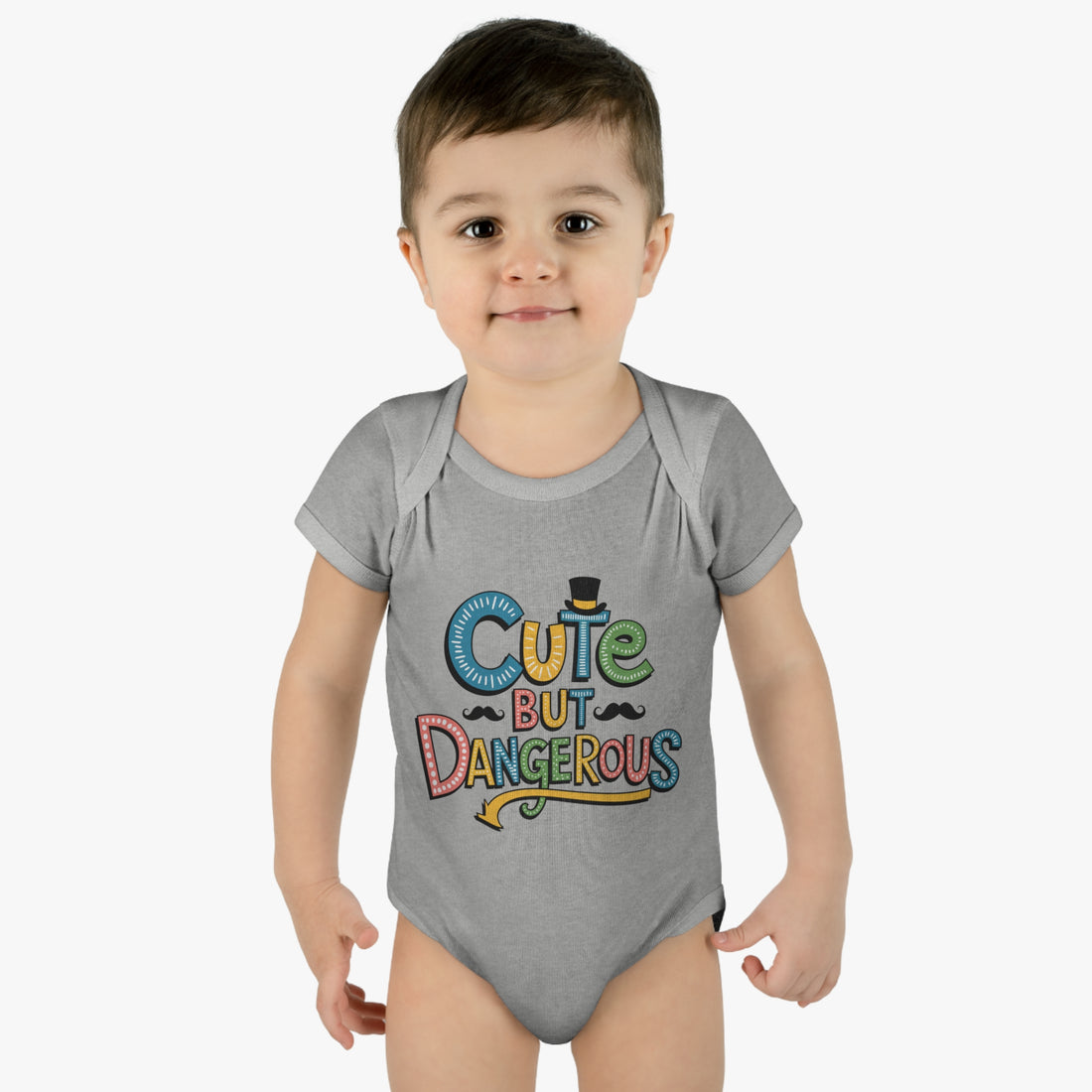 "Cute but dangerous" Infant Baby Rib Bodysuit