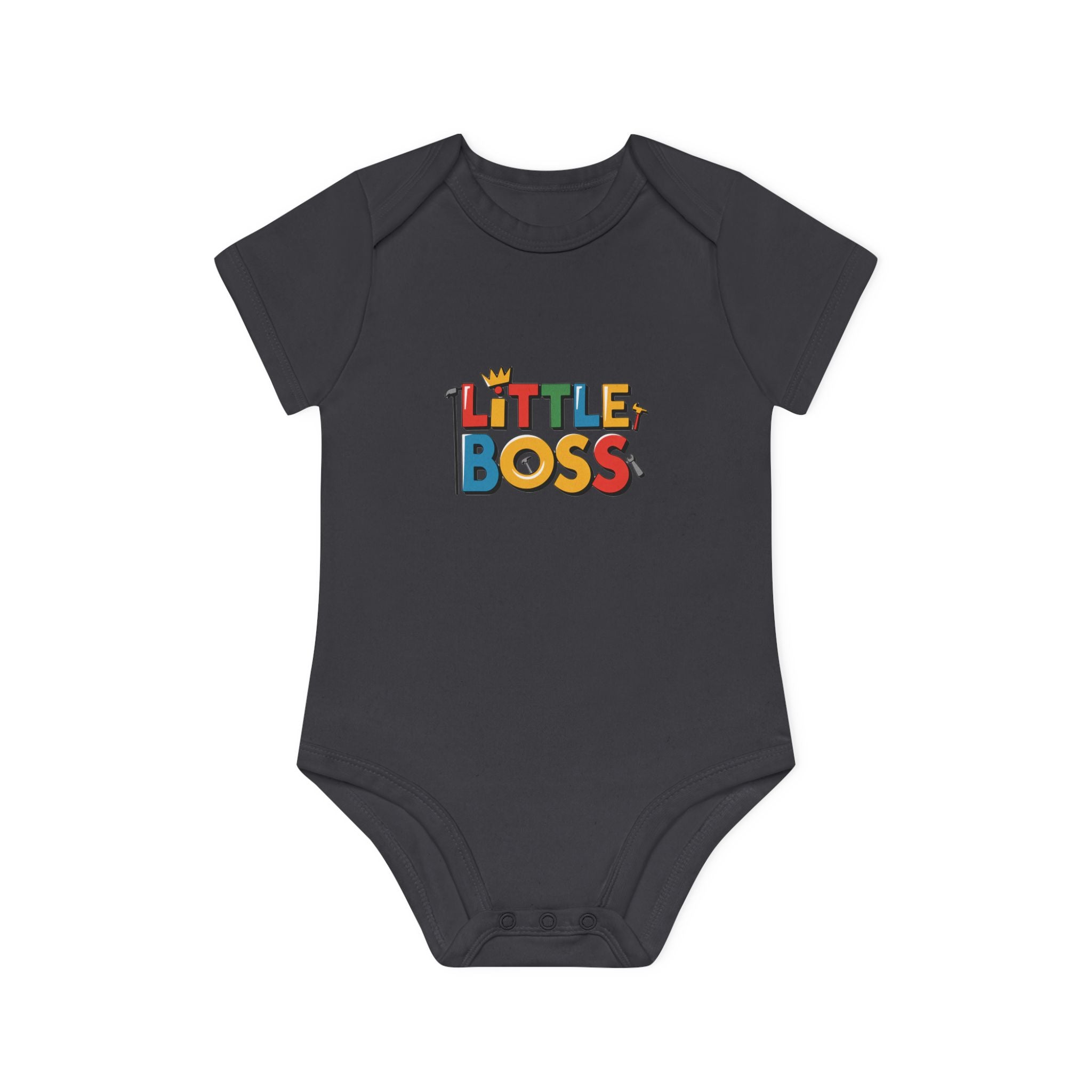 "Little boss" Baby Organic Short Sleeve Bodysuit