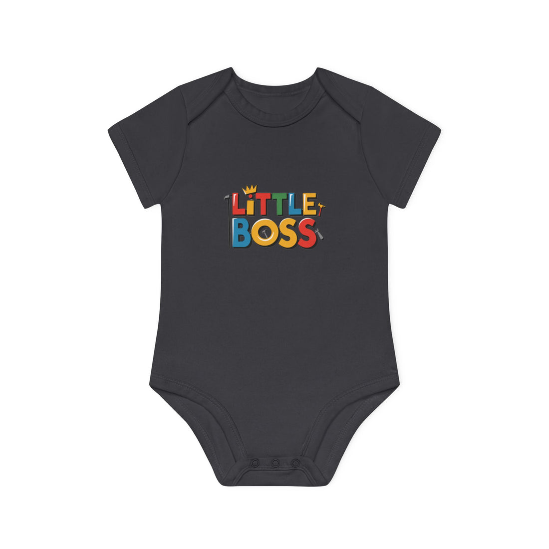 "Little boss" Baby Organic Short Sleeve Bodysuit