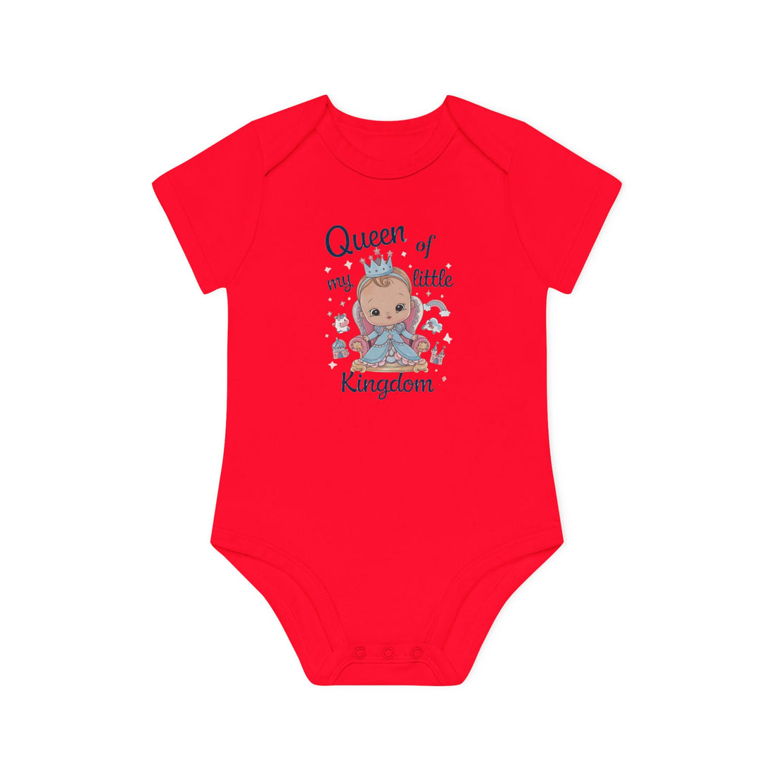 "Queen of my little kingdom" Baby Organic Short Sleeve Bodysuit