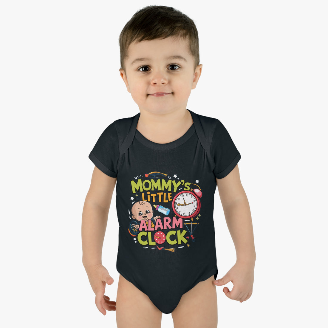 "Mommy's little alarm clock" Infant Baby Rib Bodysuit