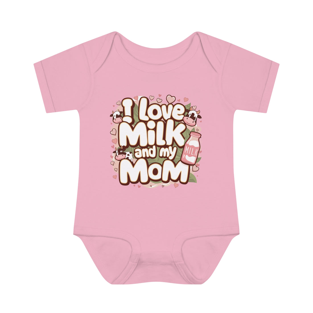 "I love milk and my mom" Infant Baby Rib Bodysuit