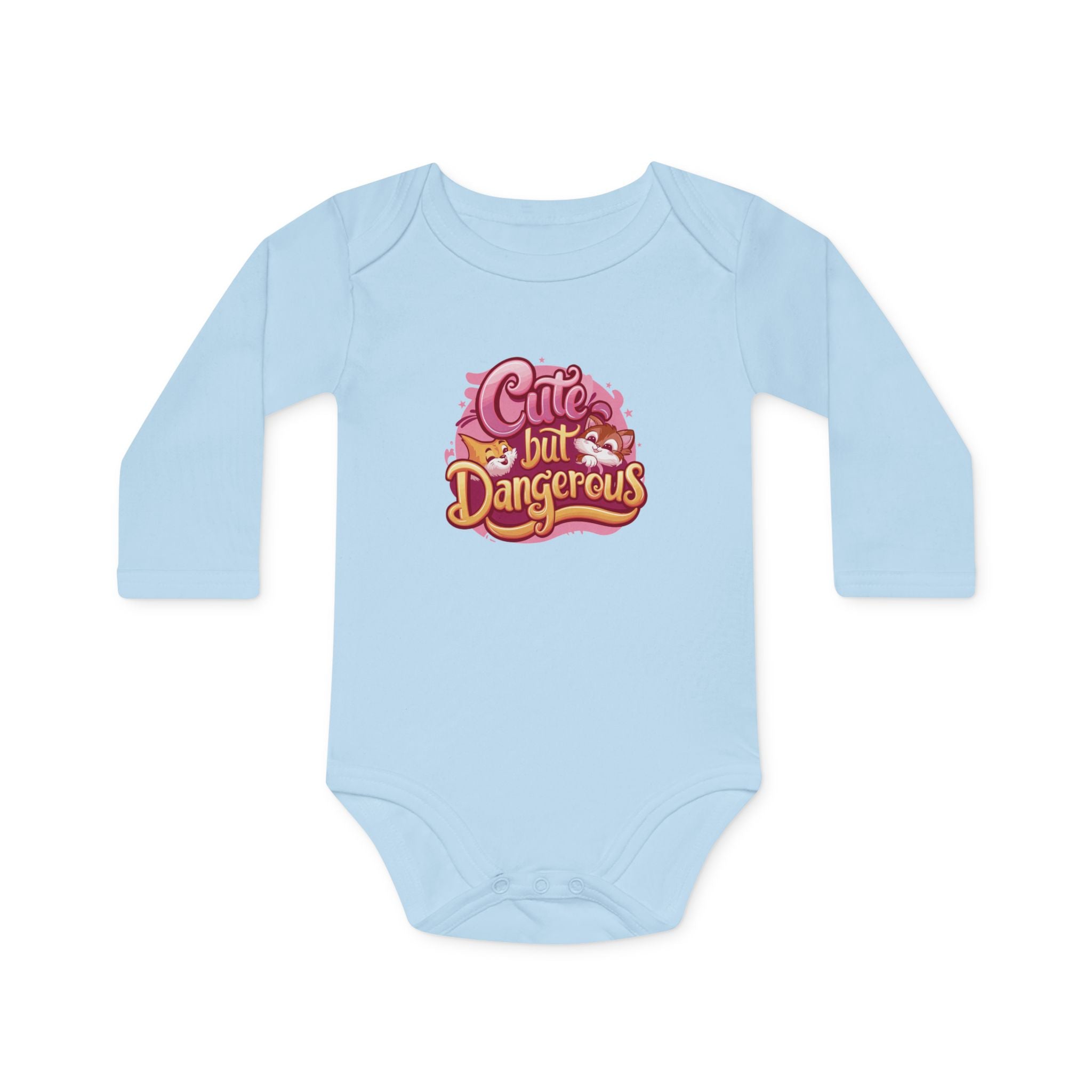 "Cute but dangerous" Baby Long-Sleeve Organic Bodysuit