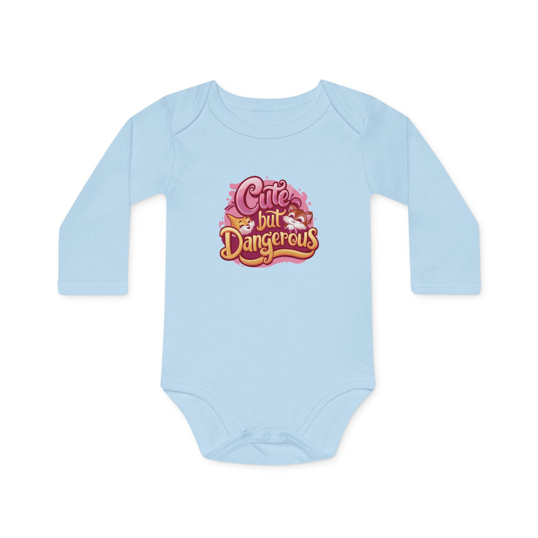 "Cute but dangerous" Baby Long-Sleeve Organic Bodysuit