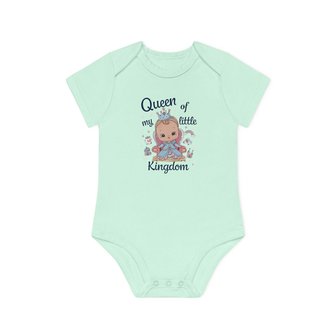 "Queen of my little kingdom" Baby Organic Short Sleeve Bodysuit