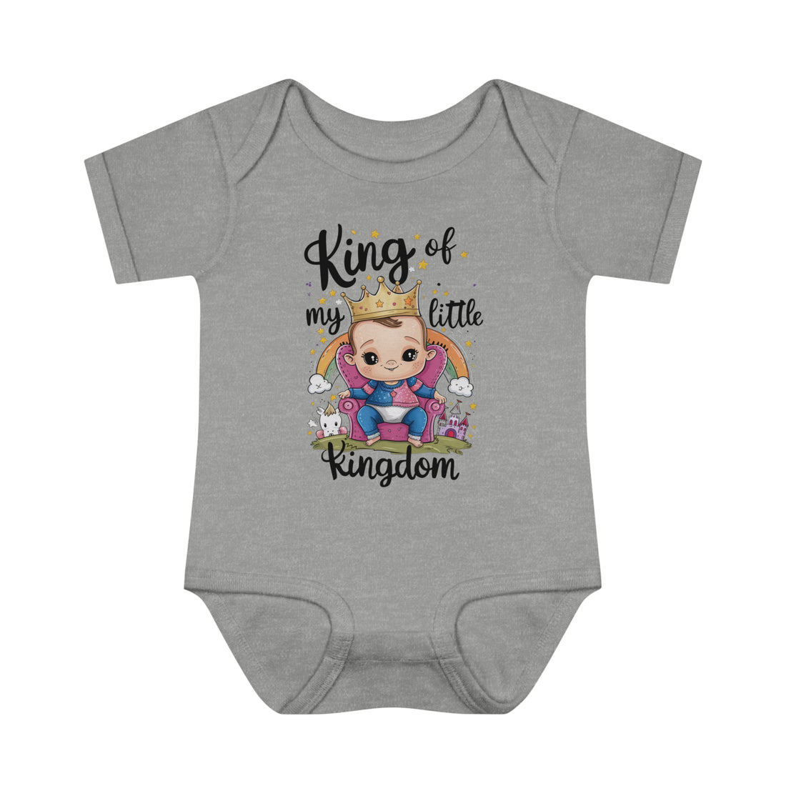 "King of my little kingdom" Infant Baby Rib Bodysuit