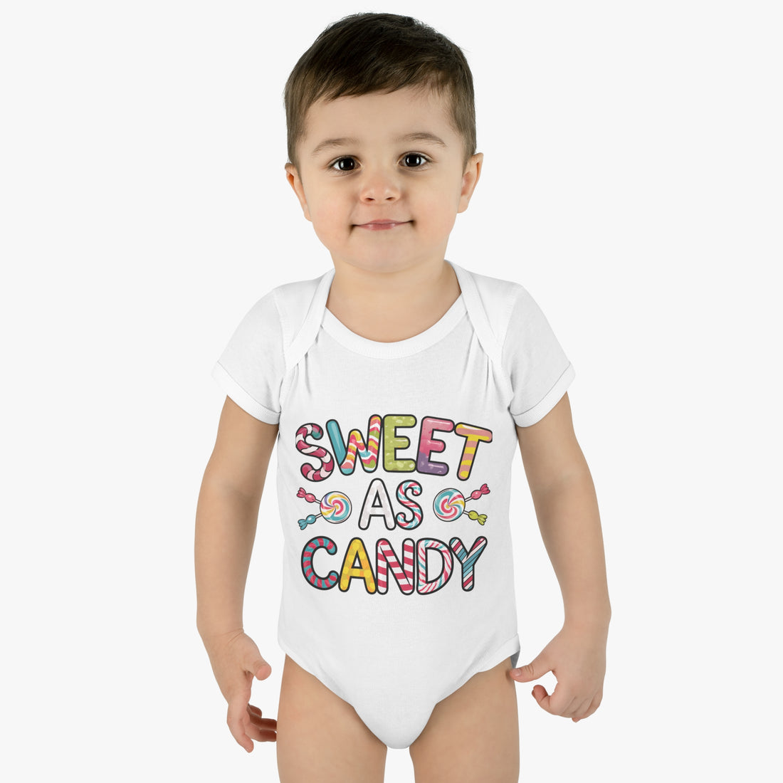 "Sweet as candy" Infant Baby Rib Bodysuit