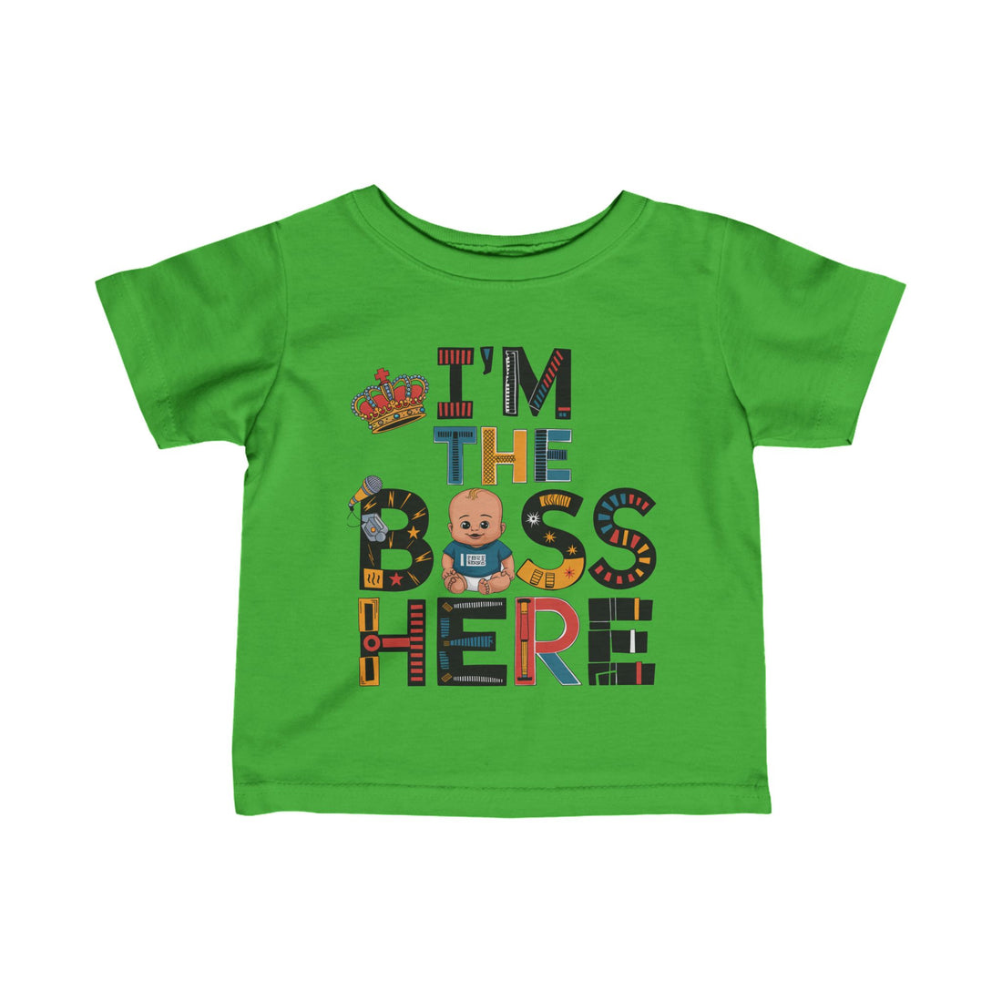 "I'm the boss here" Infant Fine Jersey Tee