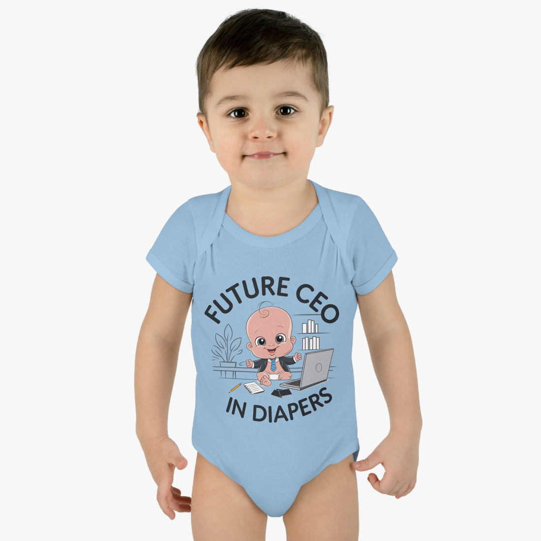 "Future CEO in diapers" Infant Baby Rib Bodysuit