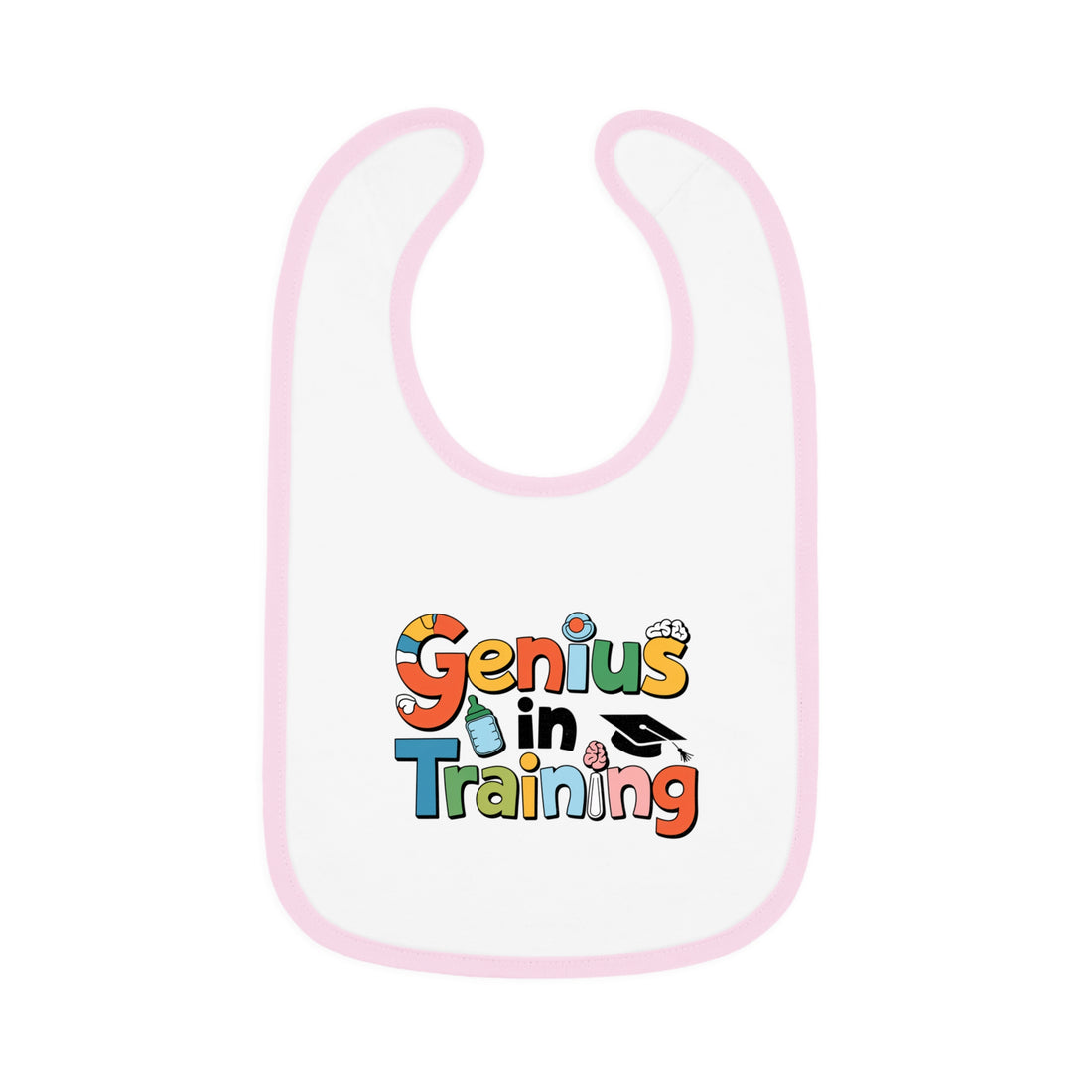 "Genius in training" Baby Contrast Trim Jersey Bib