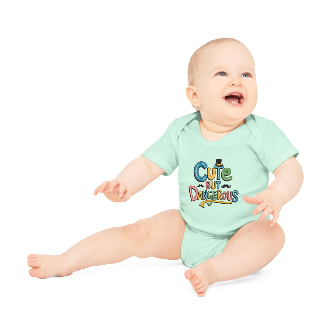 "Cute but dangerous" Baby Organic Short Sleeve Bodysuit