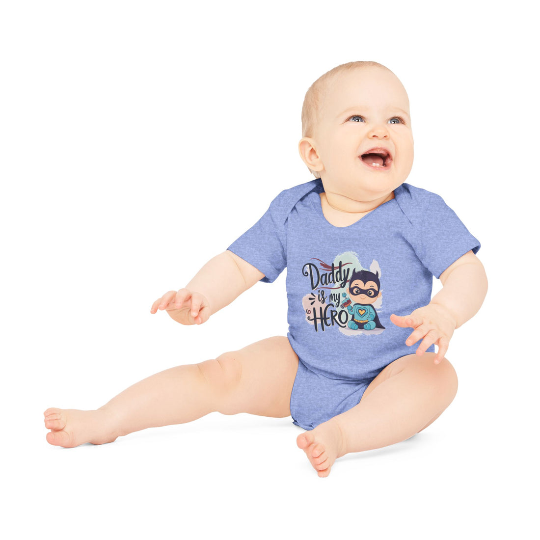 "Daddy is my hero" Baby Organic Short Sleeve Bodysuit