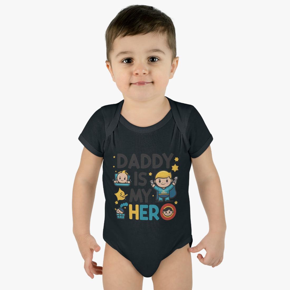 "Daddy is my hero" Infant Baby Rib Bodysuit