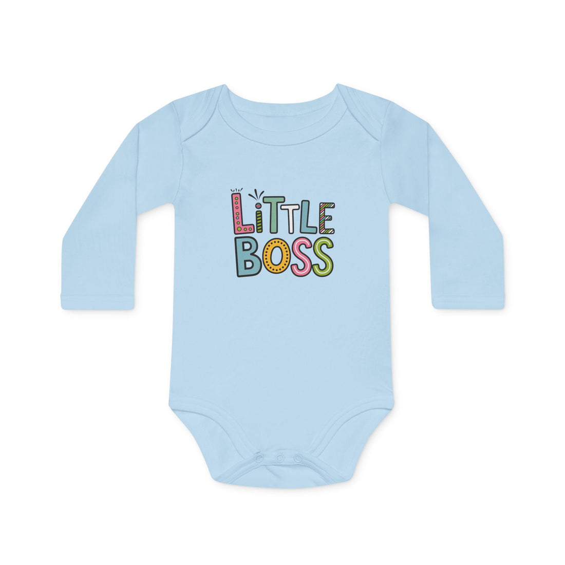 "Little boss" Baby Long-Sleeve Organic Bodysuit