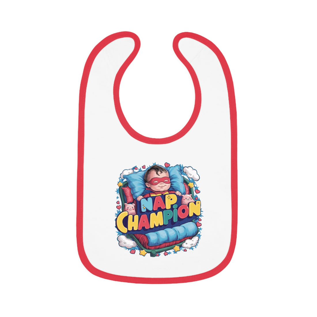 "Nap champion" Baby Contrast Trim Jersey Bib