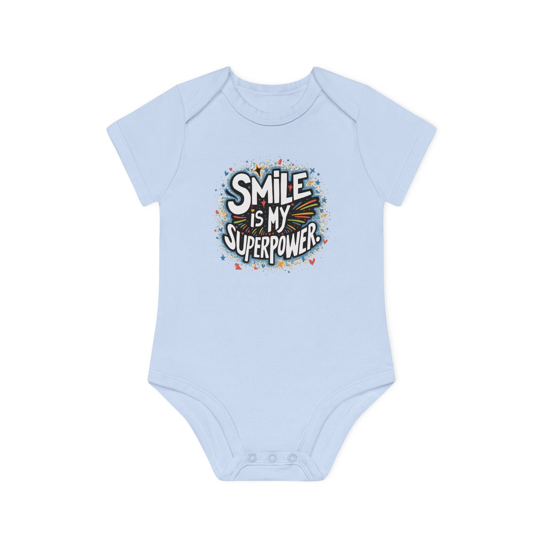 "Smile is my superpower" Baby Organic Short Sleeve Bodysuit