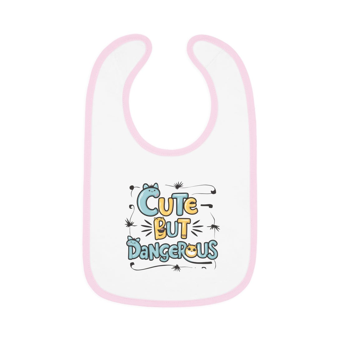 "Cute but dangerous" Baby Contrast Trim Jersey Bib