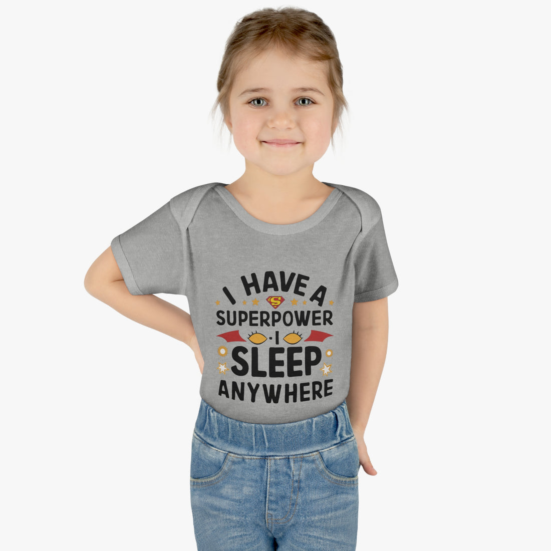 "I have a superpower I sleep anywhere" Infant Baby Rib Bodysuit