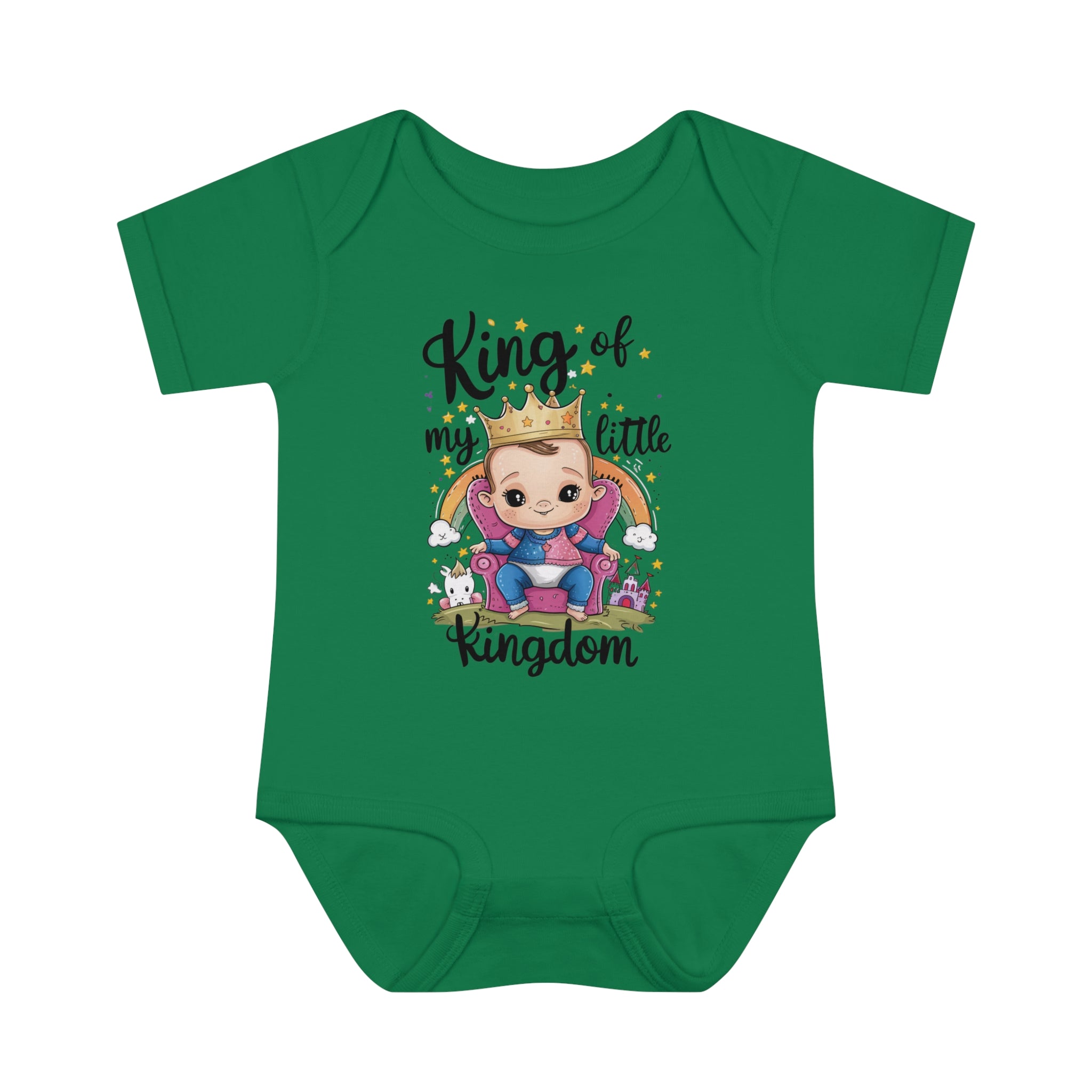 "King of my little kingdom" Infant Baby Rib Bodysuit