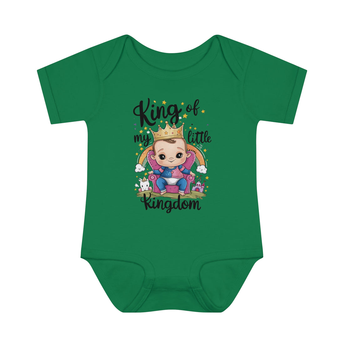 "King of my little kingdom" Infant Baby Rib Bodysuit