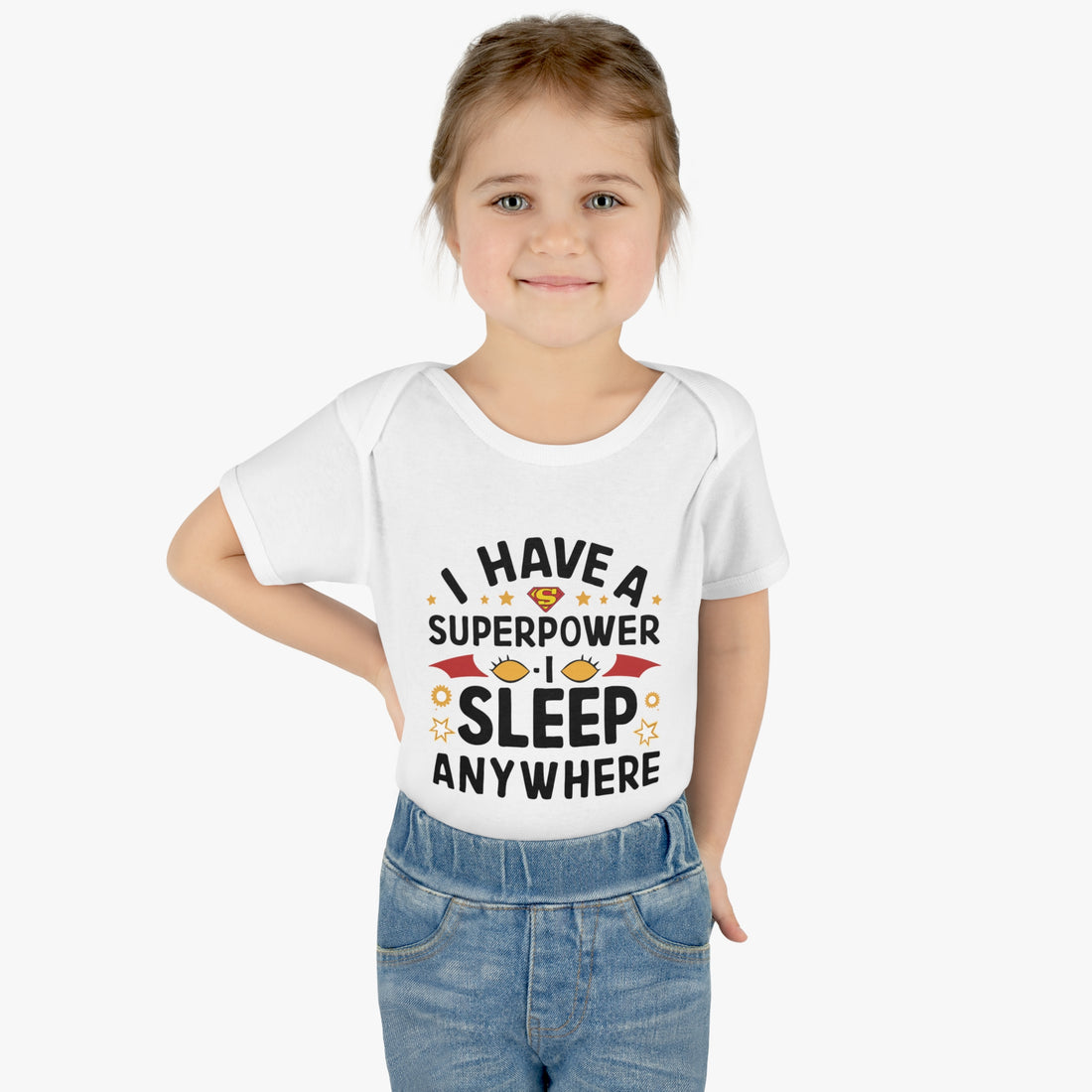 "I have a superpower I sleep anywhere" Infant Baby Rib Bodysuit