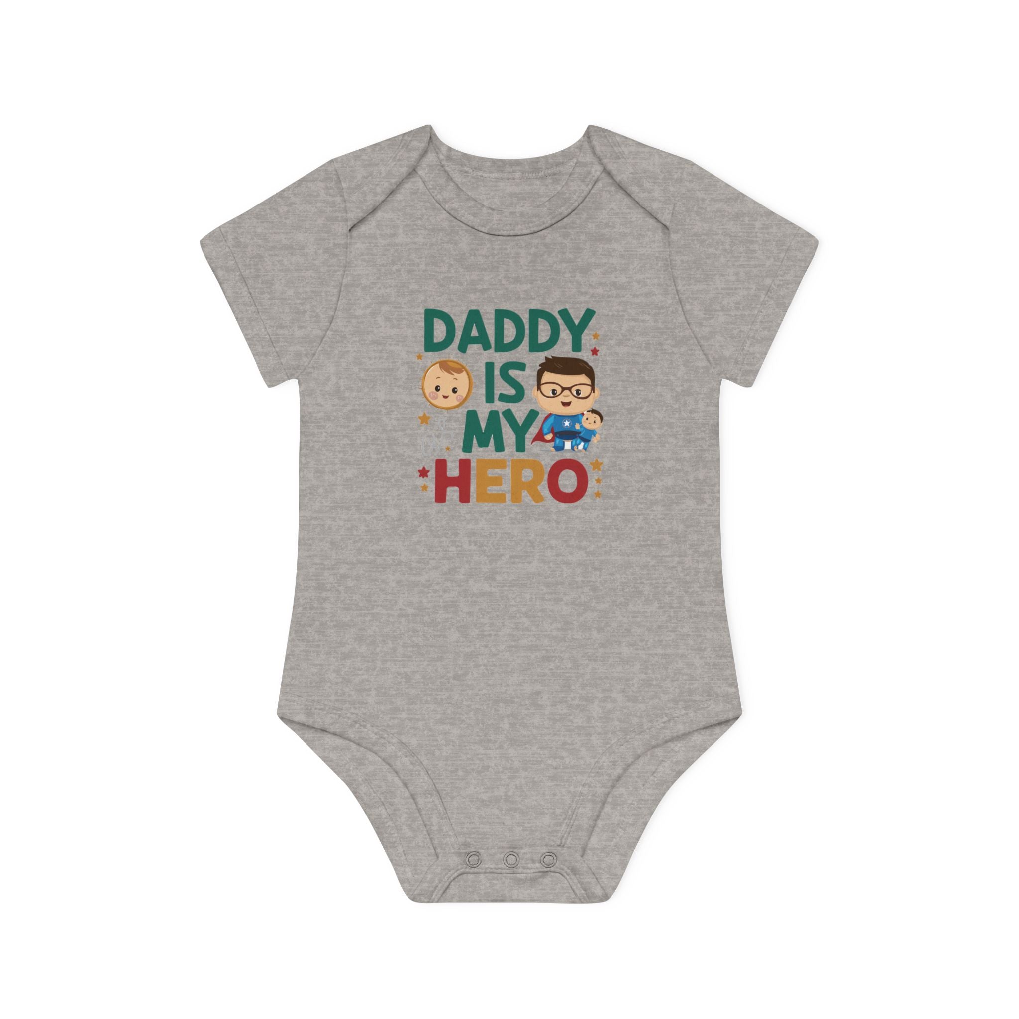 "Daddy is my hero" Baby Organic Short Sleeve Bodysuit
