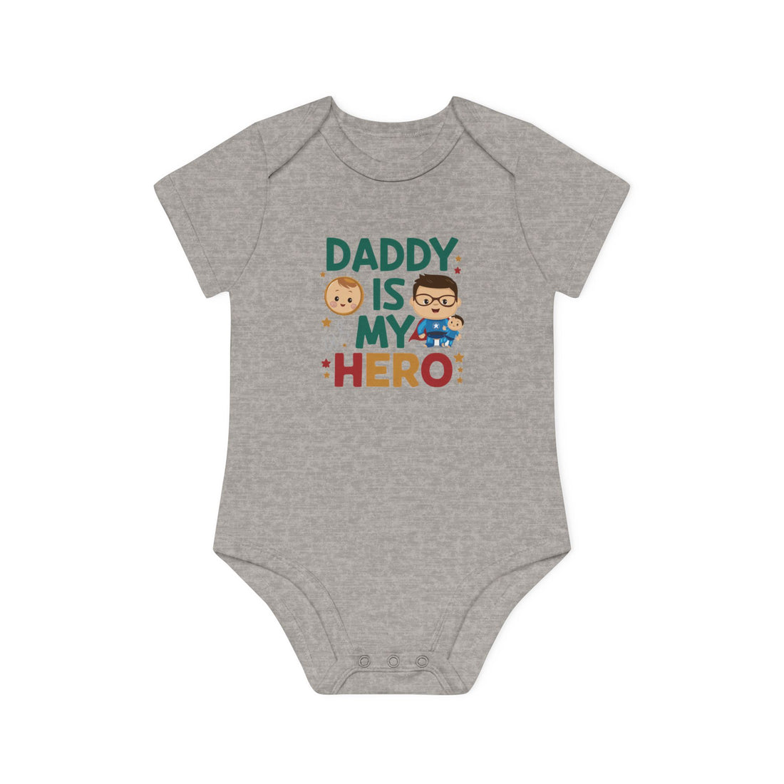 "Daddy is my hero" Baby Organic Short Sleeve Bodysuit