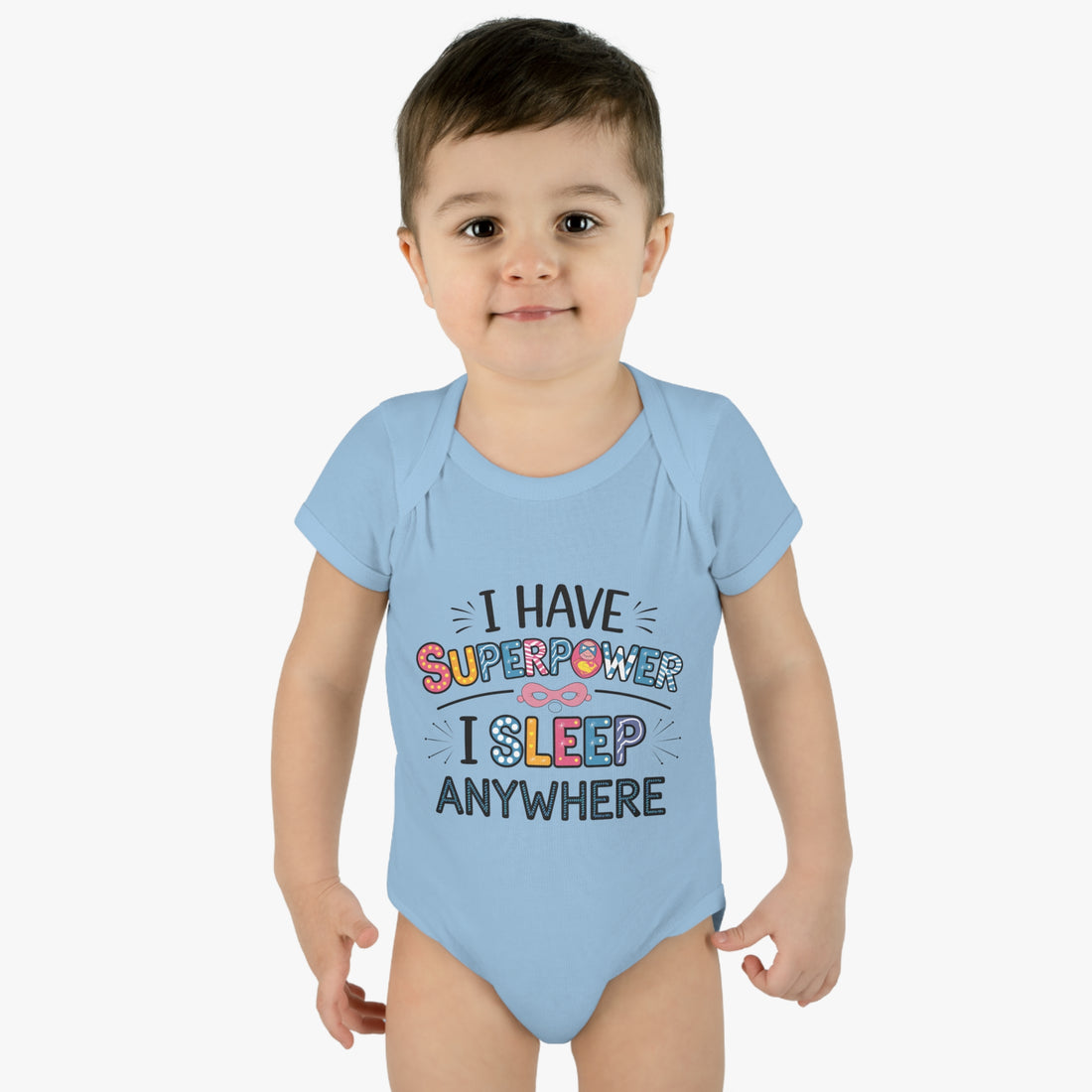 "I have superpower, I sleep anywhere" Infant Baby Rib Bodysuit