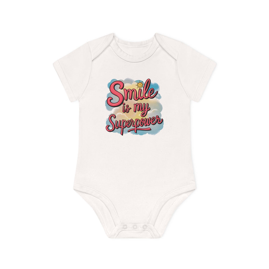 "Smile is my superpower" Baby Organic Short Sleeve Bodysuit