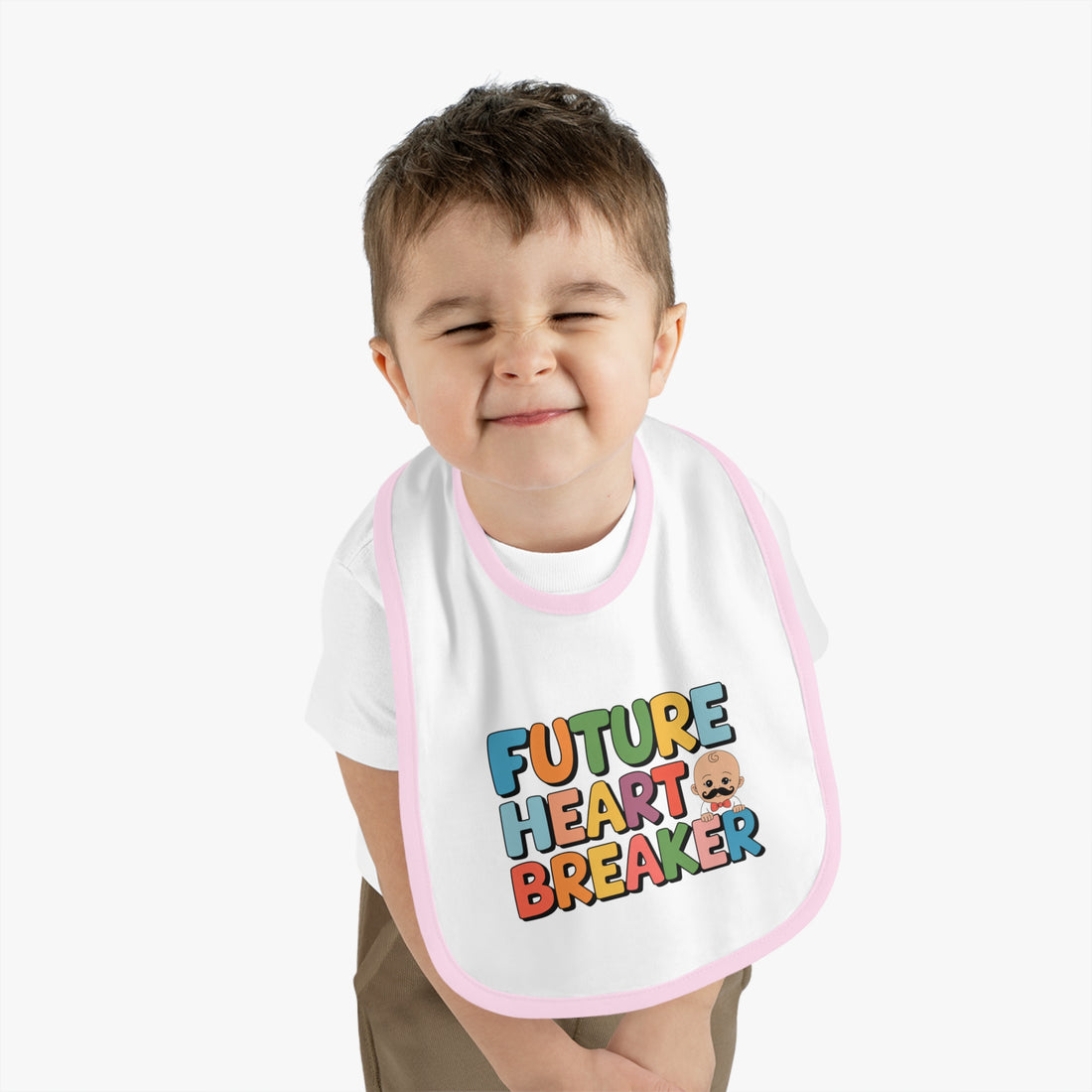 "Future heartbreaker" Baby Contrast Trim Jersey Bib