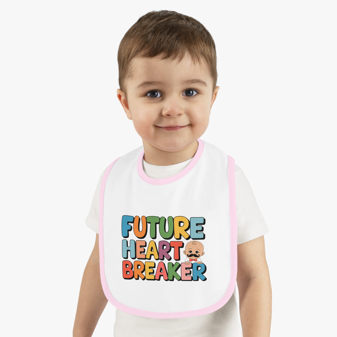 "Future heartbreaker" Baby Contrast Trim Jersey Bib