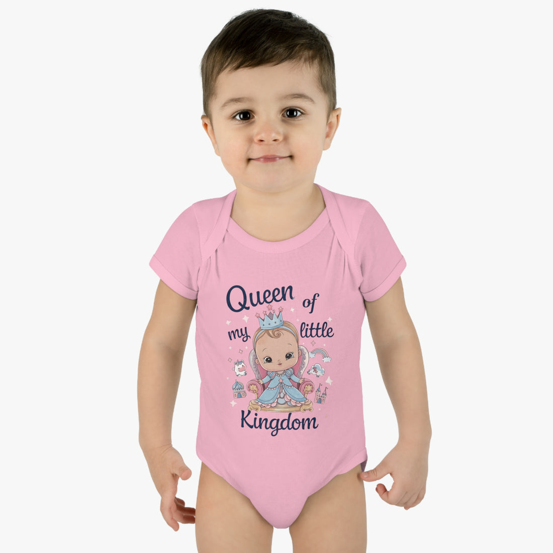 "Queen of my little kingdom" Infant Baby Rib Bodysuit