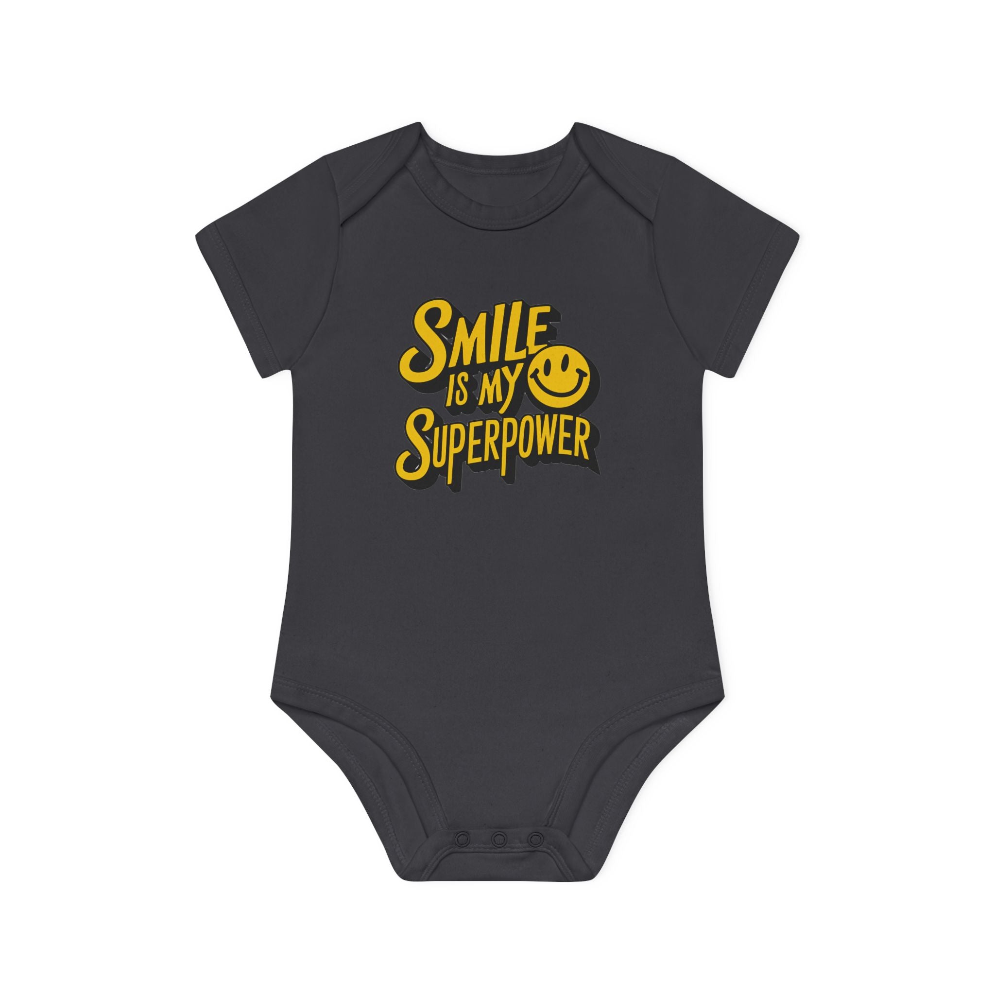 "Smile is my superpower" Baby Organic Short Sleeve Bodysuit