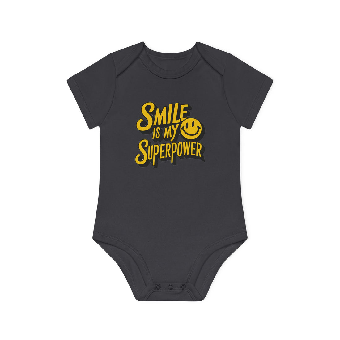 "Smile is my superpower" Baby Organic Short Sleeve Bodysuit