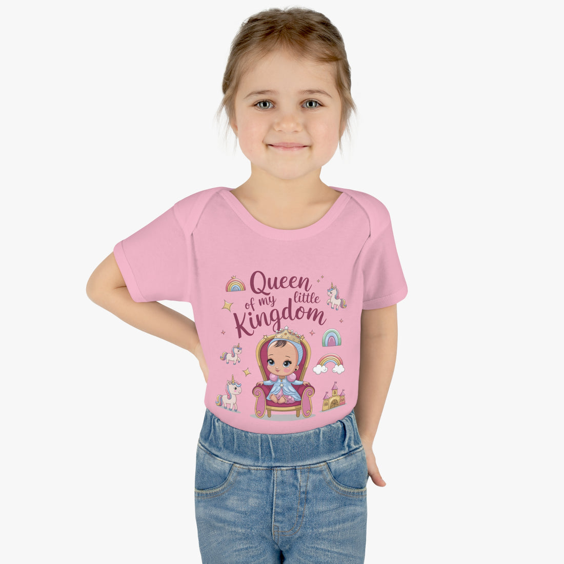 "Queen of my little kingdom" Infant Baby Rib Bodysuit