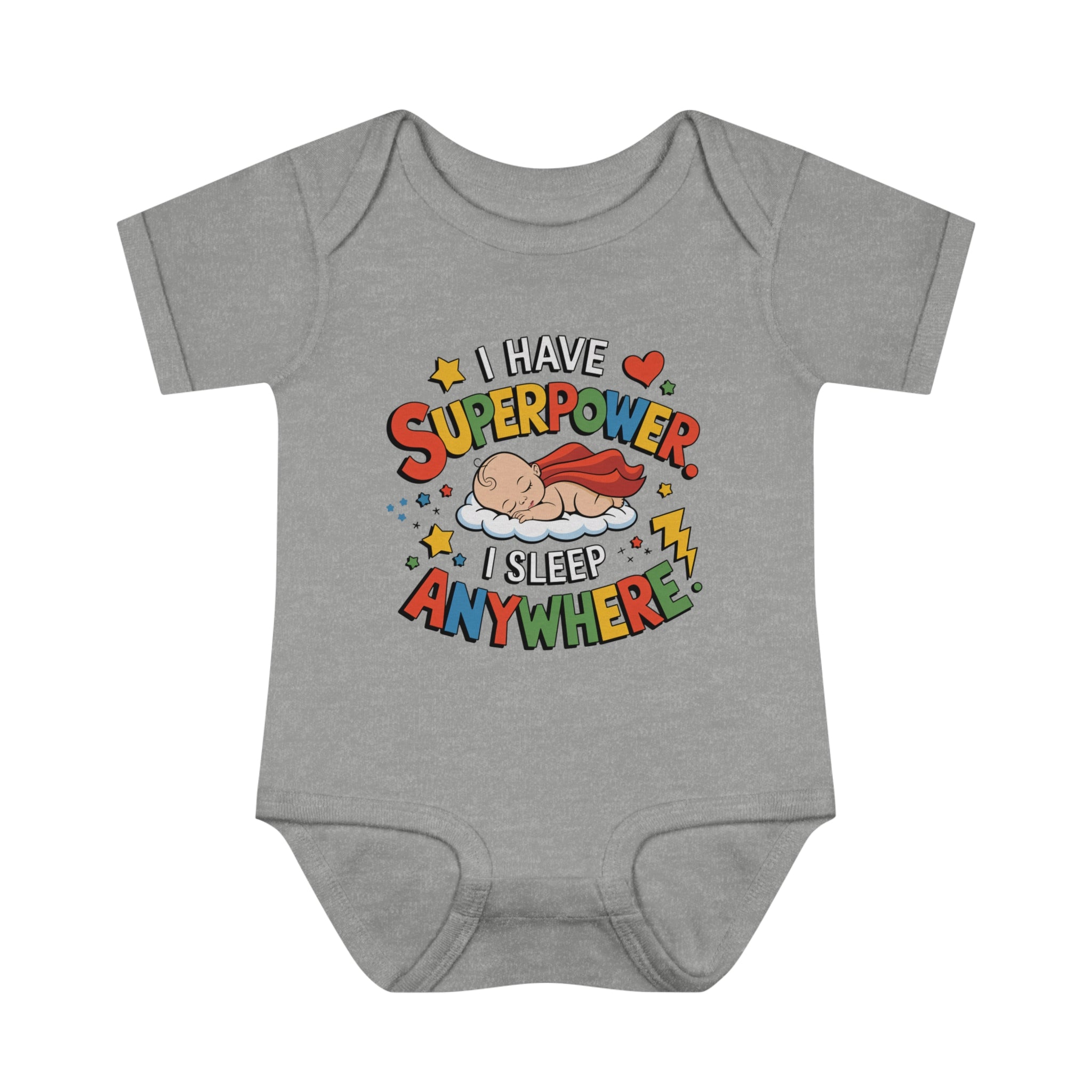 "I have a superpower I sleep anywhere" Infant Baby Rib Bodysuit