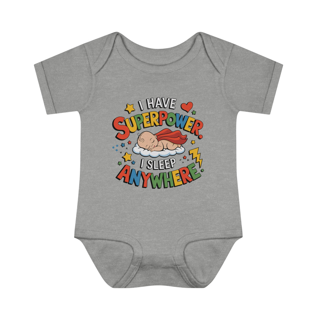 "I have a superpower I sleep anywhere" Infant Baby Rib Bodysuit