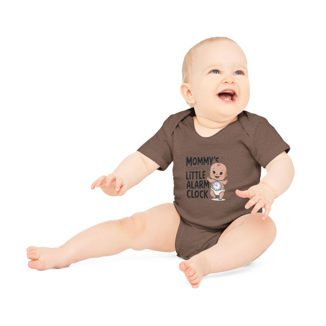 "Mommy's little alarm clock" Baby Organic Short Sleeve Bodysuit