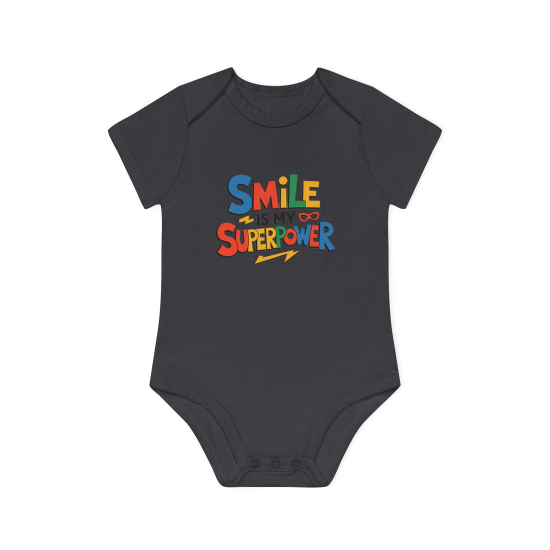 "Smile is my superpower" Baby Organic Short Sleeve Bodysuit