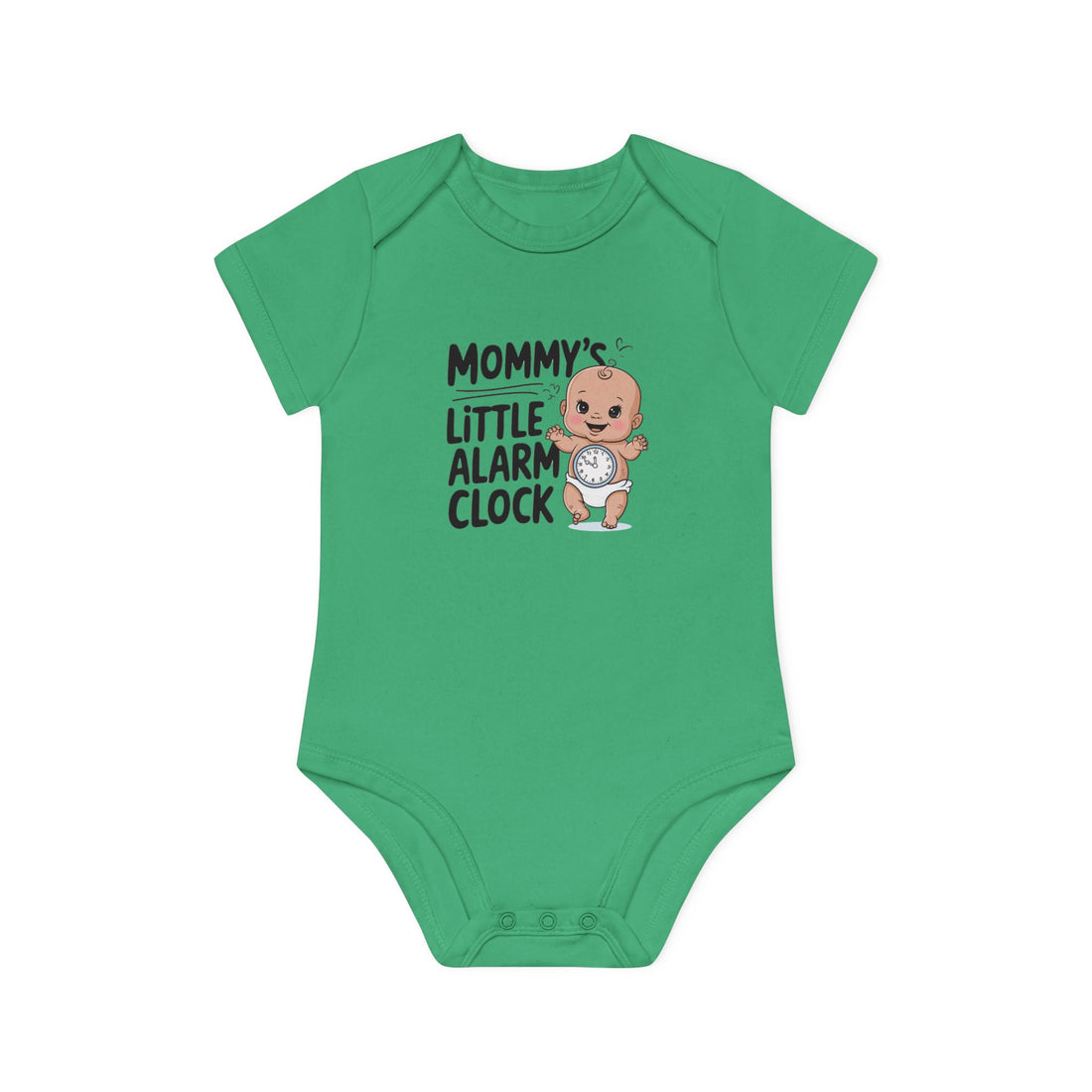 "Mommy's little alarm clock" Baby Organic Short Sleeve Bodysuit