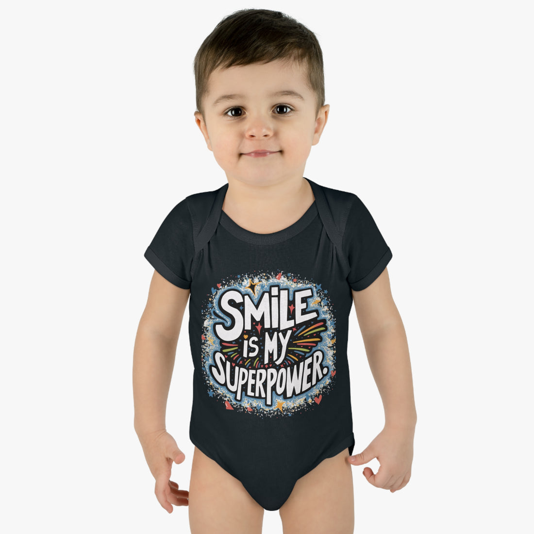 "Smile is my superpower" Infant Baby Rib Bodysuit