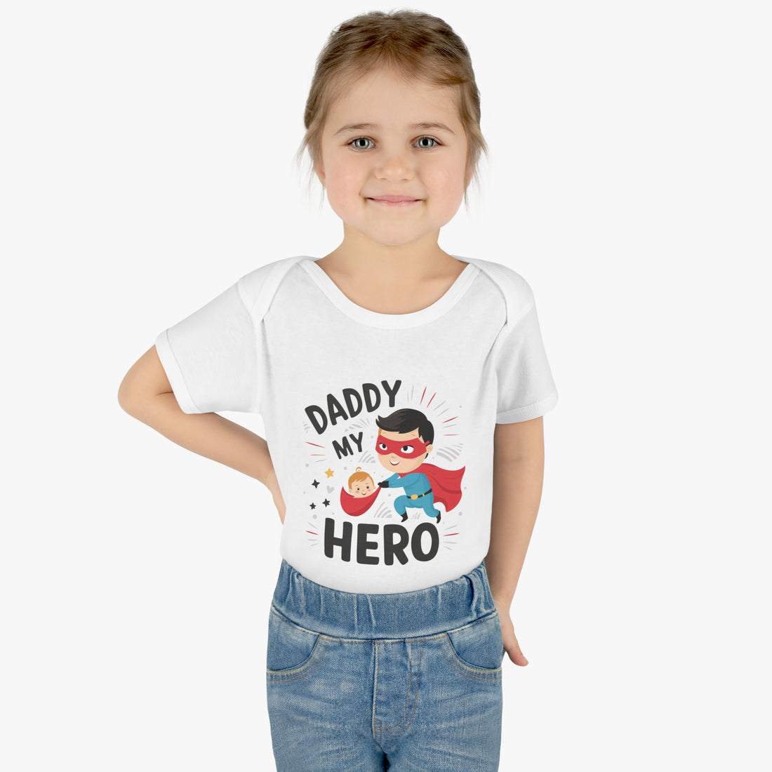 "Daddy is my hero" Infant Baby Rib Bodysuit